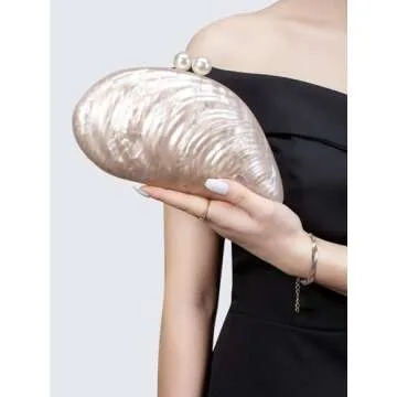 Elegant UMREN Seashell Acrylic Clutch Bag for Women