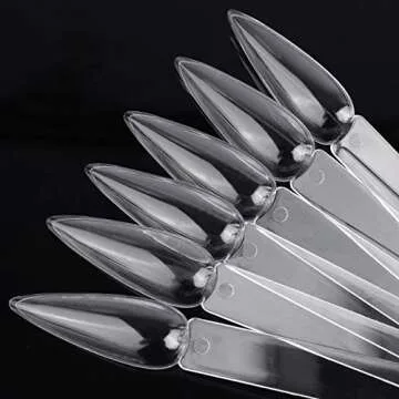 160Pcs Nail Swatch Sticks Stiletto Nail Sample Sticks Clear Nail Color Display Swatches Sticks with Metal Rings