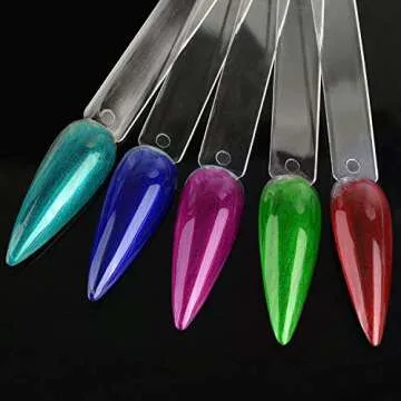 160Pcs Nail Swatch Sticks Stiletto Nail Sample Sticks Clear Nail Color Display Swatches Sticks with Metal Rings