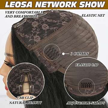 LEOSA V Part Wig Body Wave Half Wigs for Black Women No Leave Out Thin Part Wig Glueless Wigs Long Body Upgrade U Part Wigs Black V Part Half Wigs Beginner Friendly 150% Density Natural Color 24inch