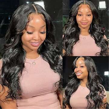 LEOSA V Part Wig Body Wave Half Wigs for Black Women No Leave Out Thin Part Wig Glueless Wigs Long Body Upgrade U Part Wigs Black V Part Half Wigs Beginner Friendly 150% Density Natural Color 24inch