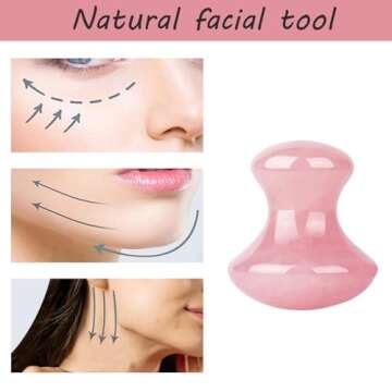 ideayard Mushroom Gua sha 2Pcs Jade Eye Massage Facial Tool Smooth Cute Mushroom Shaped Scraping for Women SPA Lift Remove Wrinkles (Rose Quartz+Green)