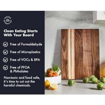 Sonder Los Angeles, Large Walnut/Cherry/Maple Wood Cutting Board for Kitchen, Charcuterie Wooden Board, Sorting Compartment, Reversible 17x13x1.1 in (Gift Box Included)