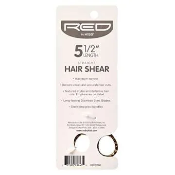 Red by Kiss Straight Hair Cut Shear, Ergonomic Design, Light Weight (Hair Shear, 5.5") No Extra Maintenance Needed