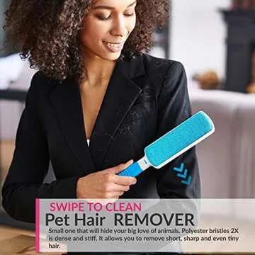 WELLTED Self-Cleaning Pet Hair Remover Brush for Fur & Lint