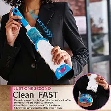 WELLTED Self-Cleaning Pet Hair Remover Brush for Fur & Lint