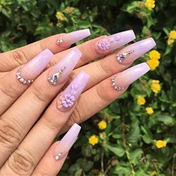 Tisslan 100pcs Mix 3 Sizes 3D Nail Crystal AB Flatback Rhombus Diamond Rhinestone Accessories Craft DIY Supply