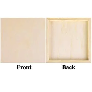 ADXCO 8 Pack Wood Panels 12 x 12 Inch Unfinished Wood Canvas Wooden Panel Boards for Painting, Pouring, Arts Use with Oils, Acrylics