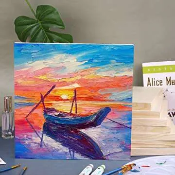 ADXCO 8 Pack Wood Panels 12 x 12 Inch Unfinished Wood Canvas Wooden Panel Boards for Painting, Pouring, Arts Use with Oils, Acrylics