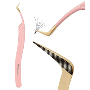 Ms.Queen Eyelash Extension Tweezers - Perfect for Professionals
