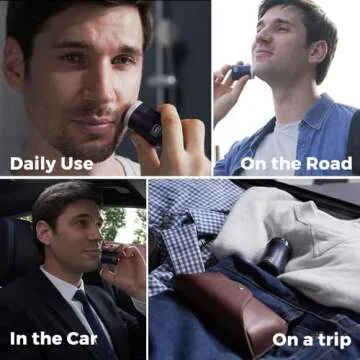 MicroNovelty Ultra-Compact Smallest Electric Shaver, EVO Shaver Pocket-Size Men's Razor, Portable Travel Shaver for Beard Trimming and Grooming, Multifunctional Shaver for On-The-Go Use