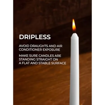 Candwax Taper Candles 10 inch Dripless Set of 4 Ideal for Dinners