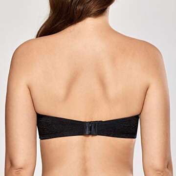 DELIMIRA Women's Lace Strapless Bra - Versatile & Supportive 40DD