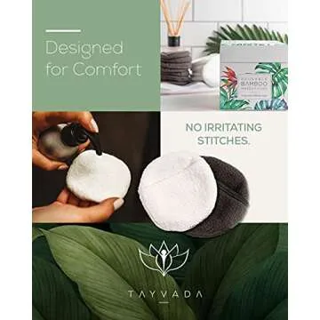 Luxury Bamboo Reusable Makeup Remover Pads, USA Brand (14 PK), Four Layer Face Pads w/Pocket - Reusable Bamboo Face Pads - Eco-Conscious Makeup Remover Pads - Includes Mesh Washing Bag (White/Grey)