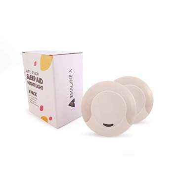 Sleep Aid Amber Night Light Plug in with Dusk to Dawn Sensor, Low Blue LED Promotes melatonin Production and Healthy Sleep, ON-Off-Auto Toggle, 2-Pack