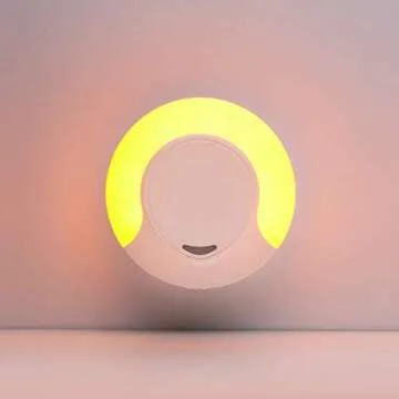 Sleep Aid Amber Night Light Plug in with Dusk to Dawn Sensor, Low Blue LED Promotes melatonin Production and Healthy Sleep, ON-Off-Auto Toggle, 2-Pack