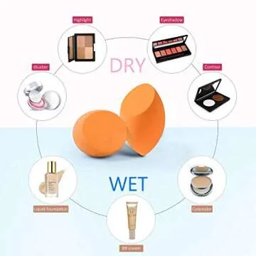 Large Rose Gold Foundation contour Round Toothbrush Dust Free Oval Makeup Brushes with Blending Sponge dustproof cover brush egg cleaner …