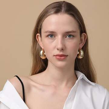 Buy VULETO Extra Large Gold Hoop Earrings for Women