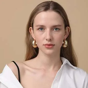Buy VULETO Extra Large Gold Hoop Earrings for Women