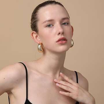 Buy VULETO Extra Large Gold Hoop Earrings for Women