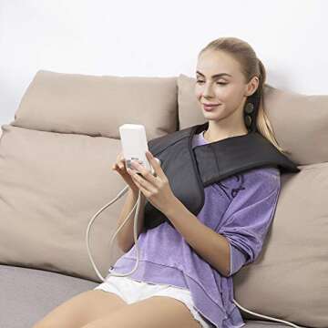 UTK Infrared Neck Heating Pad, FSA HSA Eligible, Far Infrared Heating Pad for Pain Relief, Natural Gemstones, Memory Controller, Temperature Adjustable（23.5'' x 21.5''）