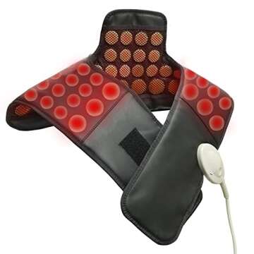 UTK Infrared Neck Heating Pad, FSA HSA Eligible, Far Infrared Heating Pad for Pain Relief, Natural Gemstones, Memory Controller, Temperature Adjustable（23.5'' x 21.5''）