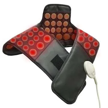 UTK Infrared Neck Heating Pad, FSA HSA Eligible, Far Infrared Heating Pad for Pain Relief, Natural Gemstones, Memory Controller, Temperature Adjustable（23.5'' x 21.5''）