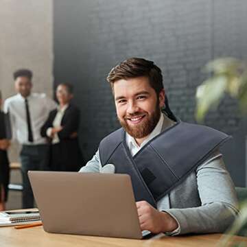 UTK Infrared Neck Heating Pad, FSA HSA Eligible, Far Infrared Heating Pad for Pain Relief, Natural Gemstones, Memory Controller, Temperature Adjustable（23.5'' x 21.5''）