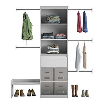 Little Seeds Grow with Me Grey Adjustable Kids' Closet Organizer System