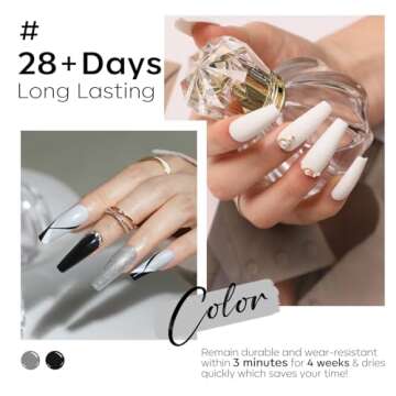 Modelones 6-Color Black Gel Nail Polish - Salon Quality