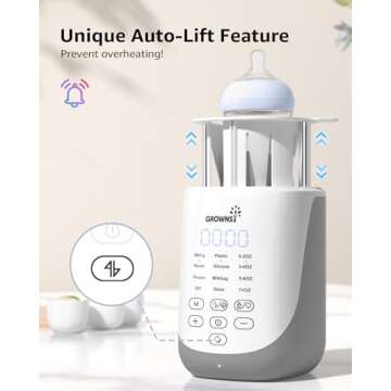 GROWNSY Bottle Warmer - Fast Baby Bottle Warmer with Auto-Lift Feature