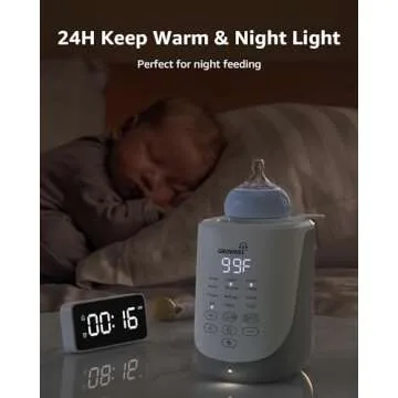 GROWNSY 10-in-1 Baby Bottle Warmer with Night Light