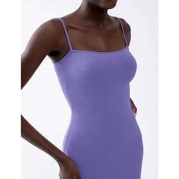 PUMIEY Maxi Dress for Women Long Dresses Bodycon Dresses Summer Slip Sleeveless Dress Purple Dress Heather XX-Large