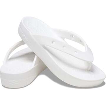 Shop Crocs Women's Classic Platform Flip Flops - White