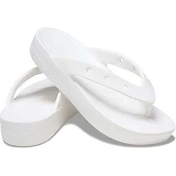Shop Crocs Women's Classic Platform Flip Flops - White