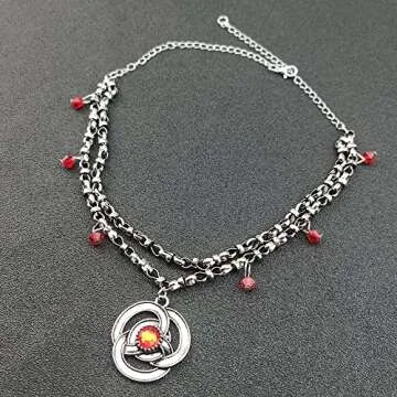 KANGSHUN New American Movie Princess Rhaenyra Targaryen Red Ruby Necklace Pendant Fashion Jewelry chrismas Gifts (N1090)