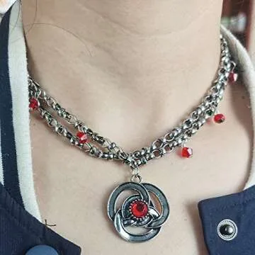 KANGSHUN New American Movie Princess Rhaenyra Targaryen Red Ruby Necklace Pendant Fashion Jewelry chrismas Gifts (N1090)