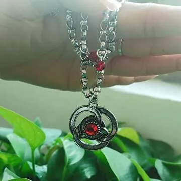 KANGSHUN New American Movie Princess Rhaenyra Targaryen Red Ruby Necklace Pendant Fashion Jewelry chrismas Gifts (N1090)