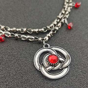 KANGSHUN New American Movie Princess Rhaenyra Targaryen Red Ruby Necklace Pendant Fashion Jewelry chrismas Gifts (N1090)