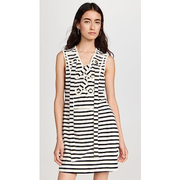 English Factory Striped Lace Up Mini Dress for Women