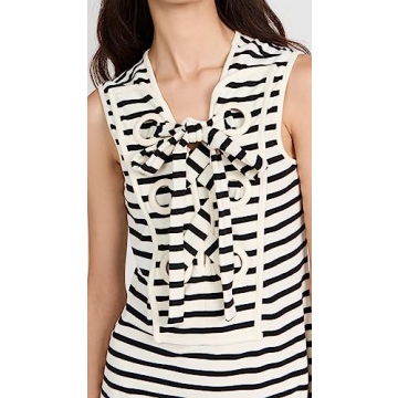 English Factory Striped Lace Up Mini Dress for Women