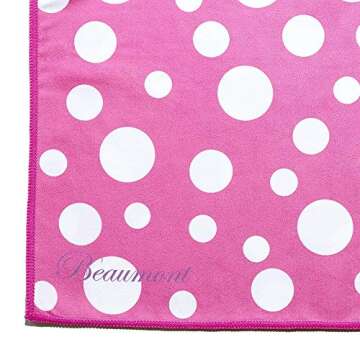 Beaumont Pink Polka Dot Musical Cleaning Cloth 40x30cm
