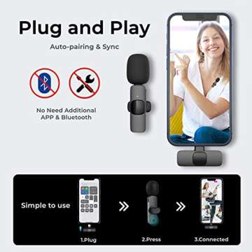 2024 Wireless Lavalier Microphone for iPhone iPad