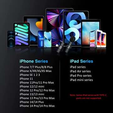 2024 Wireless Lavalier Microphone for iPhone iPad