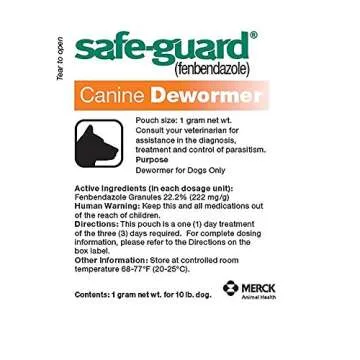 Safe-Guard Dewormer for Dogs up to 10lbs - 3 Doses