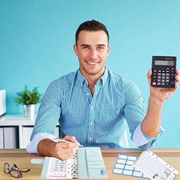 Openfly A6 PU Leather Budget Binder 6 Ring Binder Cover with 8 PCS A6 Binder Pockets, 12 Expense Budget Sheets, 4 Sheets Categories Letter Sticker Label, Cash Envelopes for Budgeting (Blue)