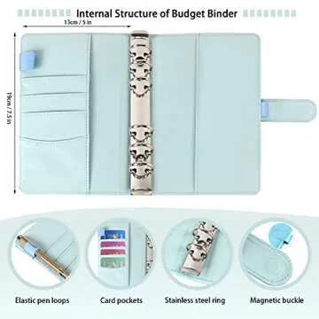 Stylish Openfly A6 PU Leather Budget Binder for Savings