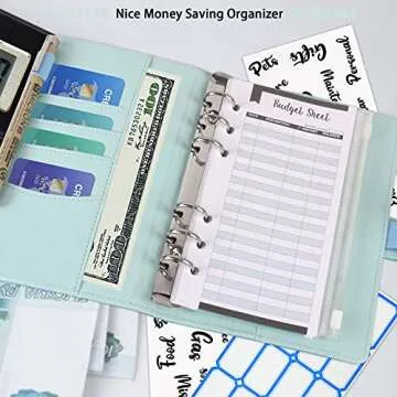 Stylish Openfly A6 PU Leather Budget Binder for Savings