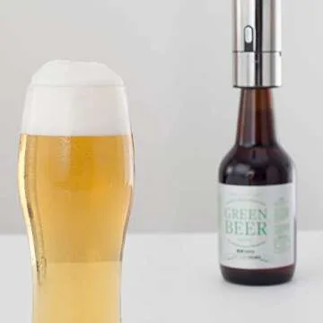 GREEN HOUSE Bottled Beer Foam Maker - Awesome Compact Gift for Beer Lovers. Basic Bottled Beer into a Delicious & Fine Tasty Beer with Ultra Fine Foam.