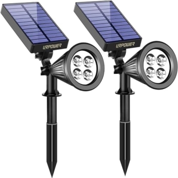 URPOWER Solar Lights Outdoor: Adjustable 2-in-1 Waterproof Solar Landscape Spotlights